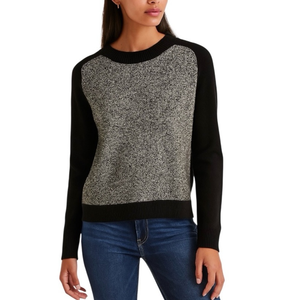 Gap Black Sweater With Marled Front Panel